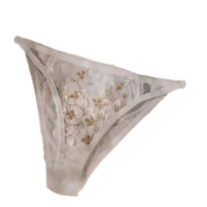WHITE & gold embroidered panty